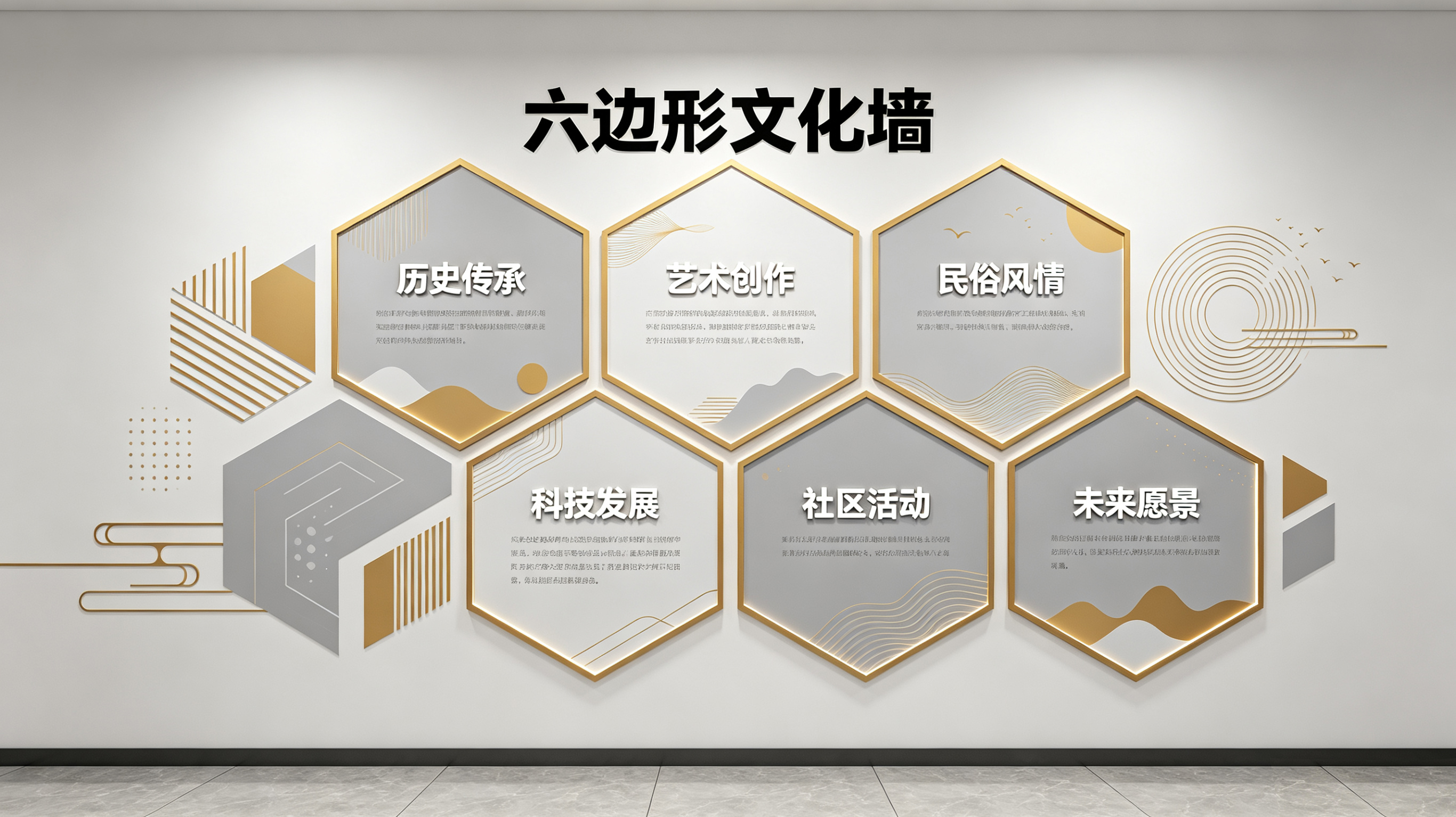 宣恩企业文化墙 | 六边形信息美学